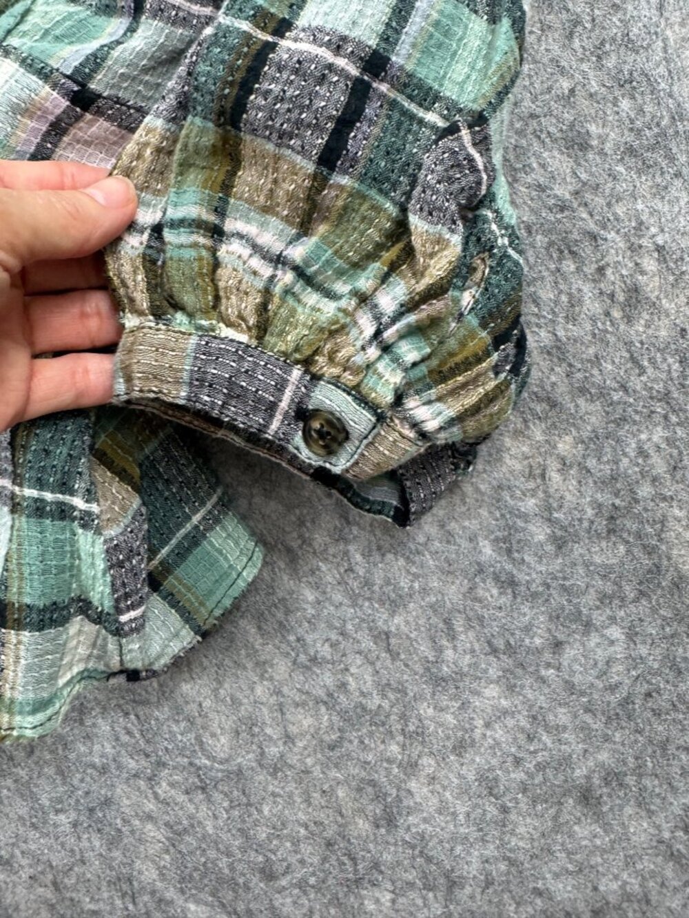 Free People Teagan Plaid Puff Sleeve Top Sz M Romantic - Picture 9 of 11